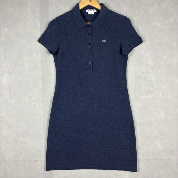 Lacoste Dresses & Skirts - Lacoste Polo Shirt Dress Womens Medium FR 38 Pique Cotton Tennis Preppy Casual